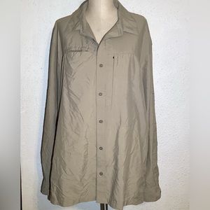 Mountain hardware khaki long sleeve shirt XL